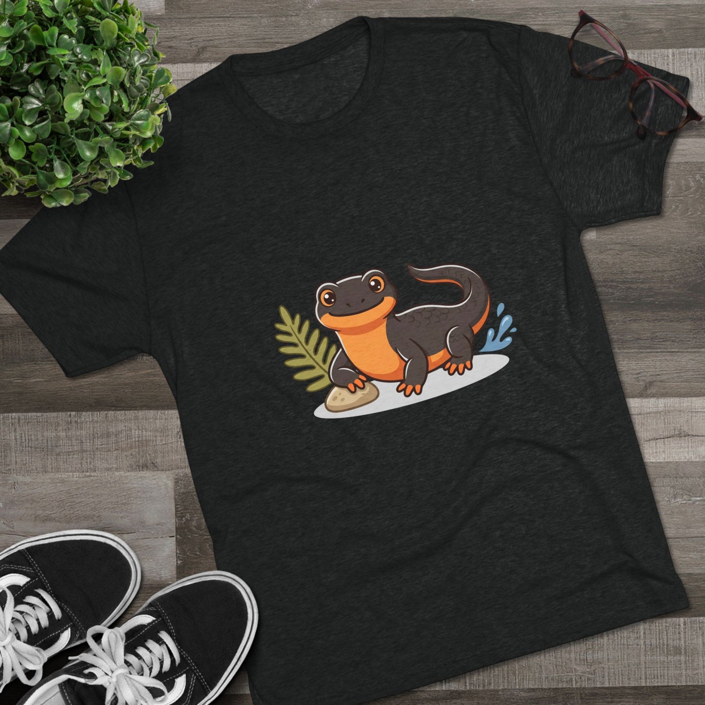 Salamander Cute Cartoon Tee — Forest Amphibian Graphic Shirt