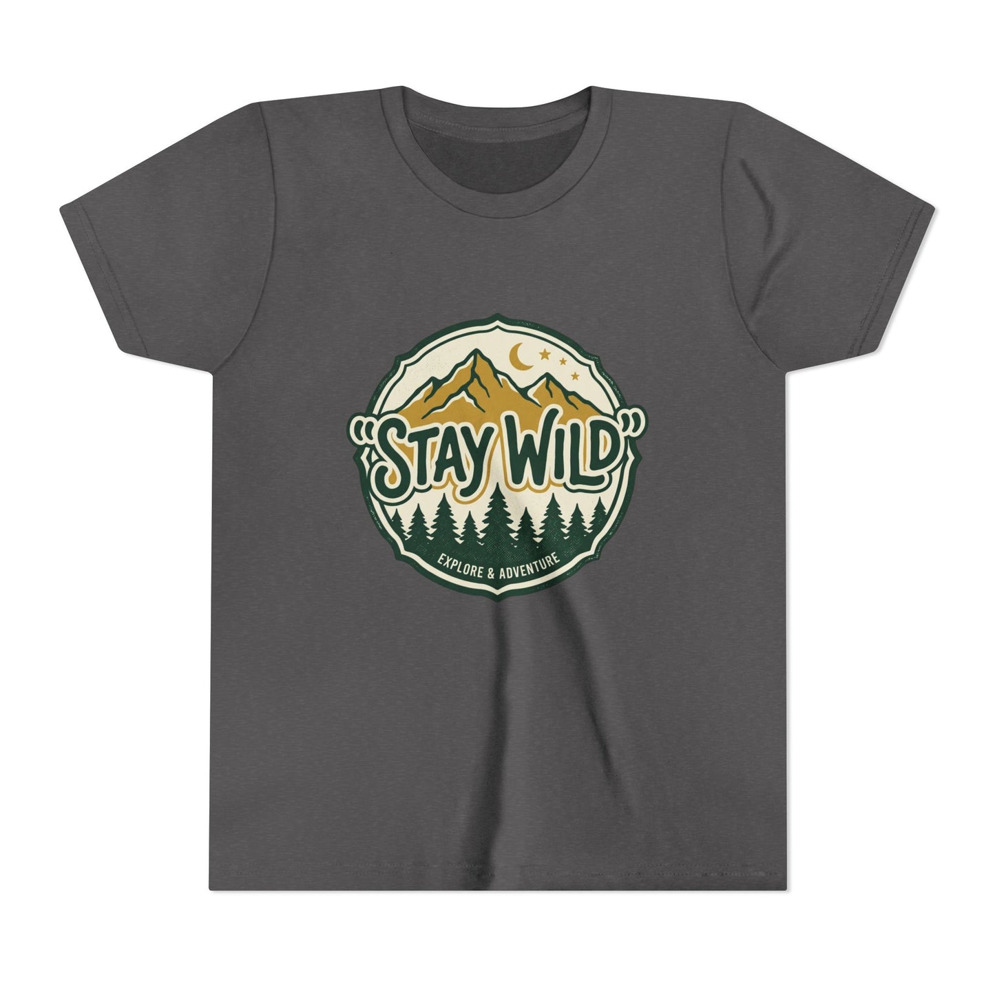 Youth Tee - "Stay Wild" Mountain Adventure Graphic