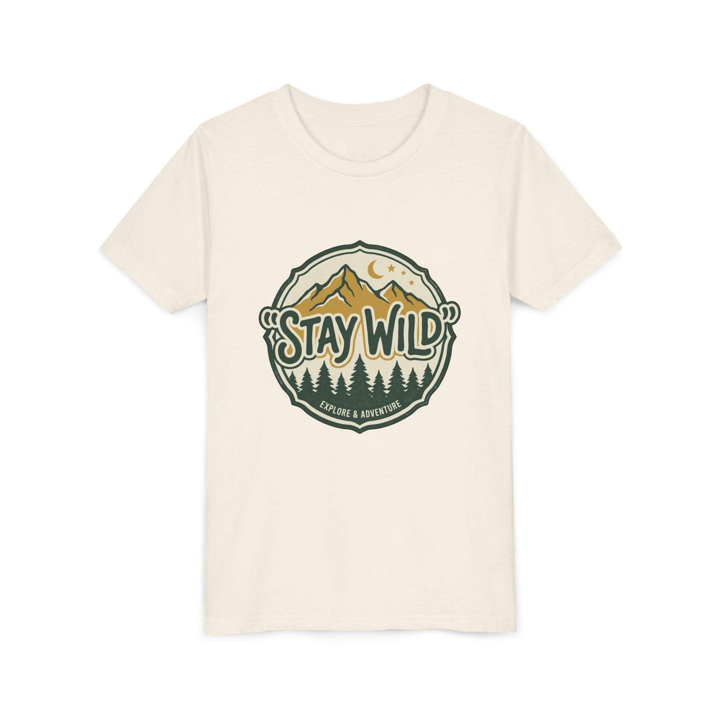 Youth Tee - "Stay Wild" Mountain Adventure Graphic