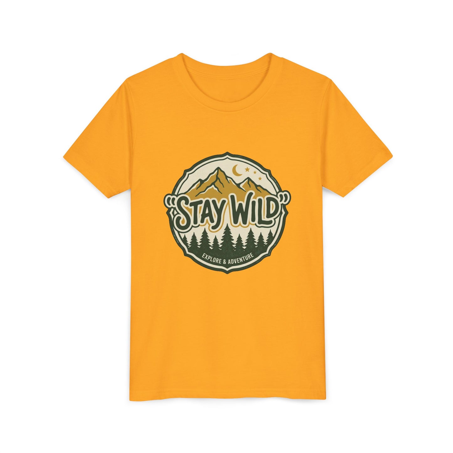 Youth Tee - "Stay Wild" Mountain Adventure Graphic