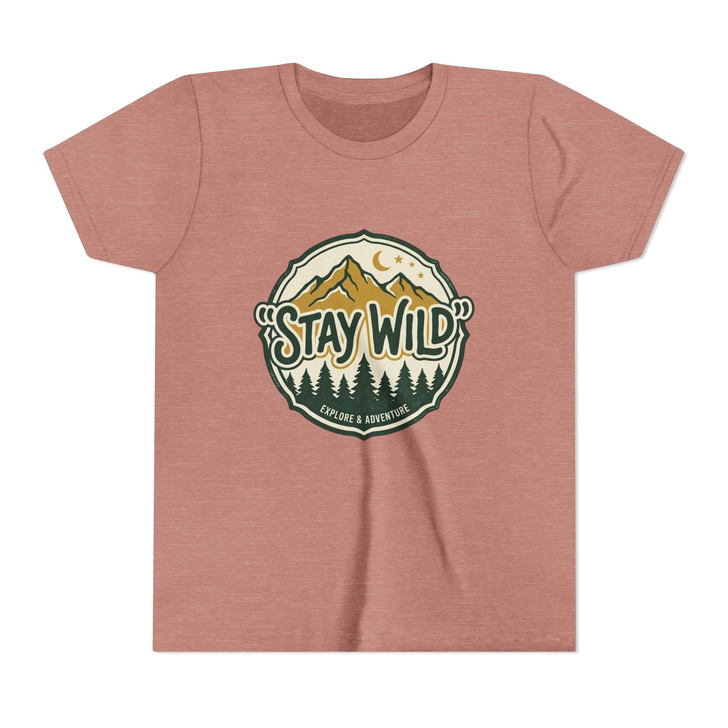 Youth Tee - "Stay Wild" Mountain Adventure Graphic