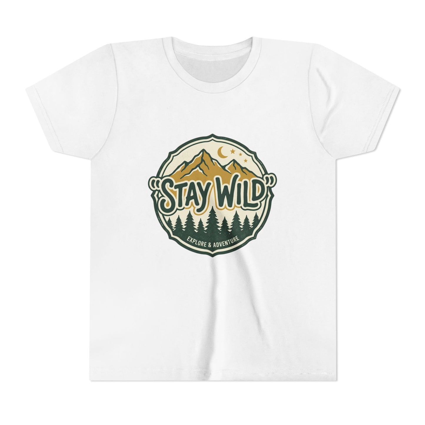 Youth Tee - "Stay Wild" Mountain Adventure Graphic