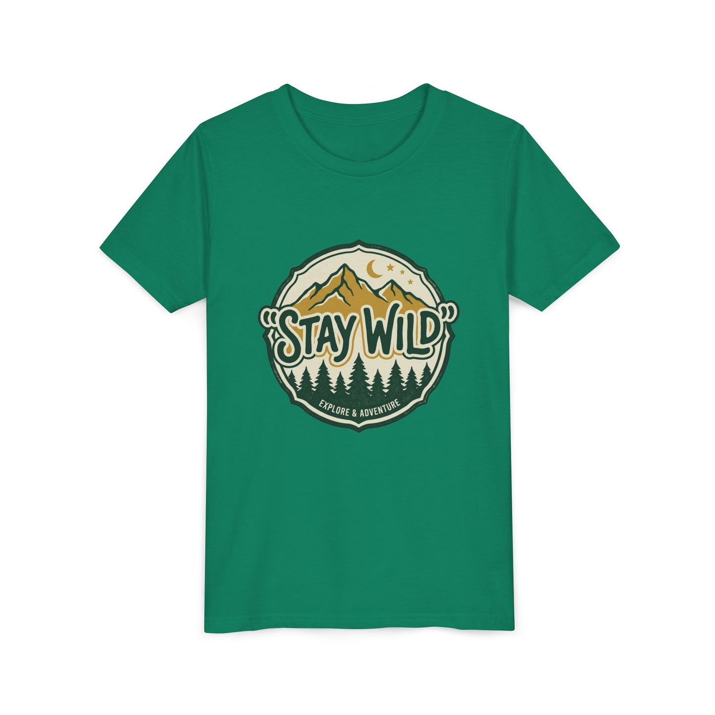 Youth Tee - "Stay Wild" Mountain Adventure Graphic