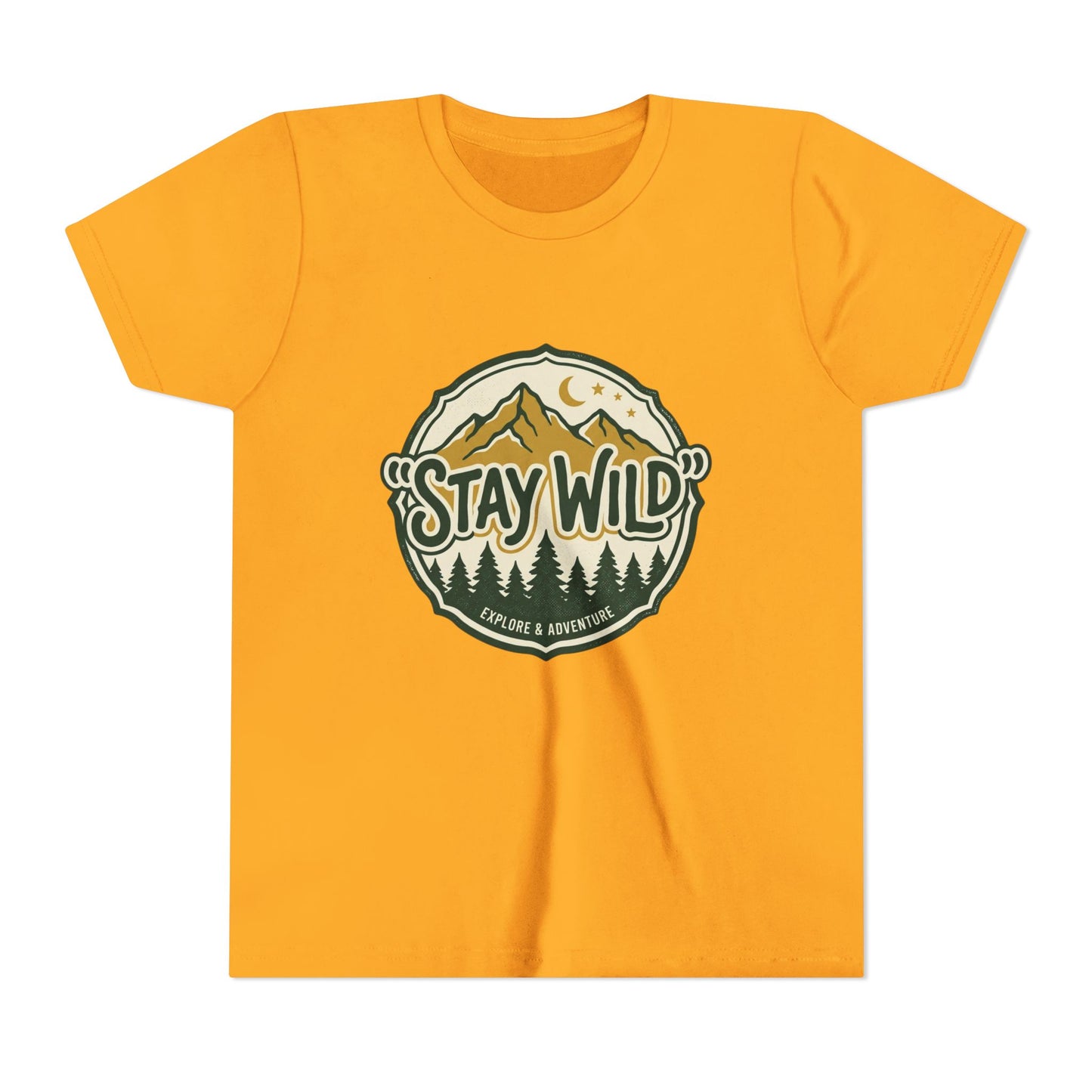 Youth Tee - "Stay Wild" Mountain Adventure Graphic