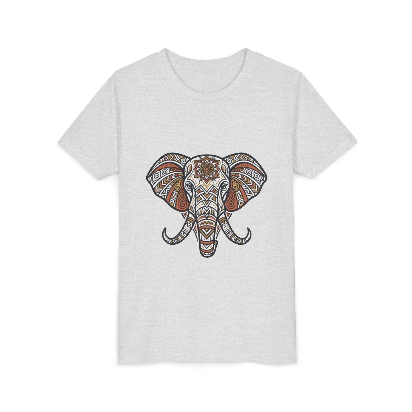 Youth Tee — Boho Tribal Elephant Graphic Tee
