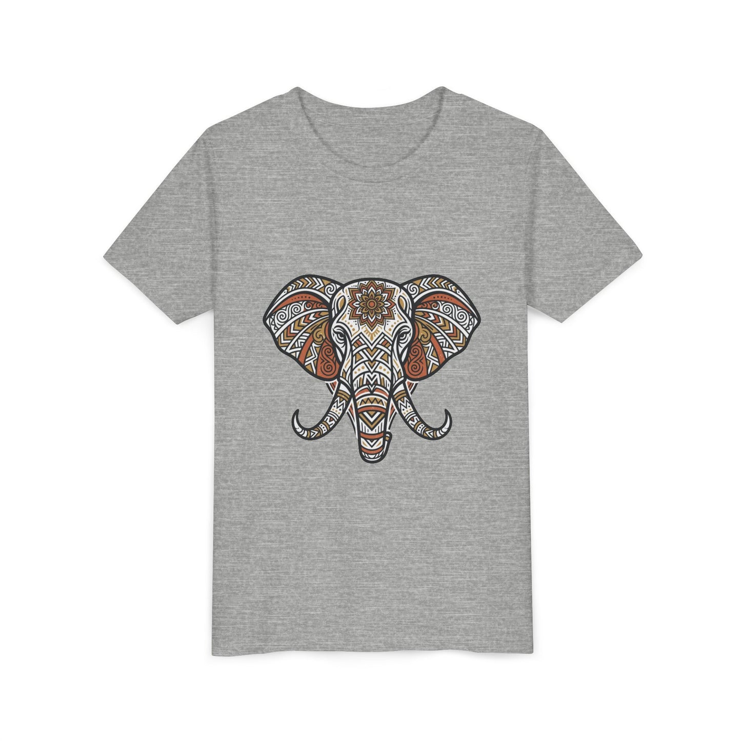 Youth Tee — Boho Tribal Elephant Graphic Tee