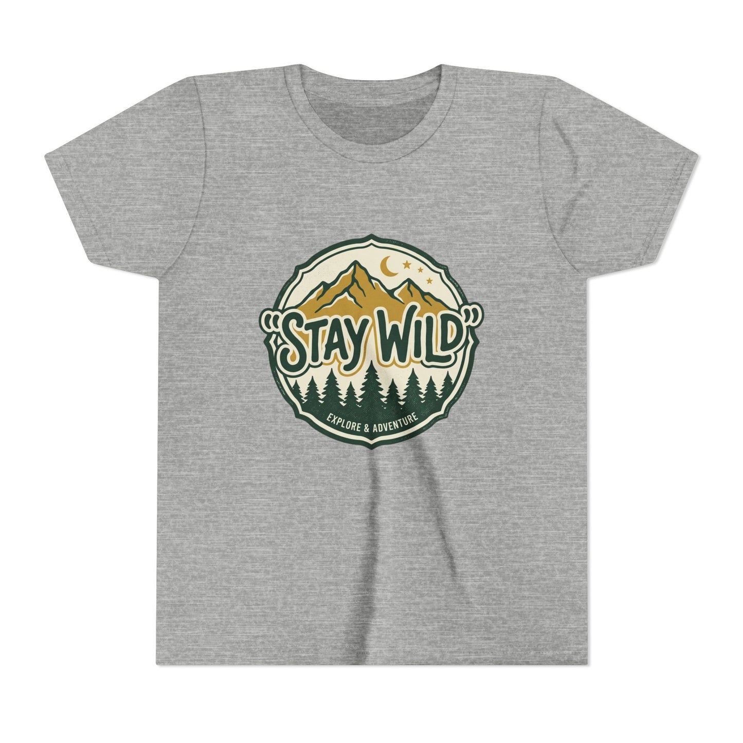 Youth Tee - "Stay Wild" Mountain Adventure Graphic