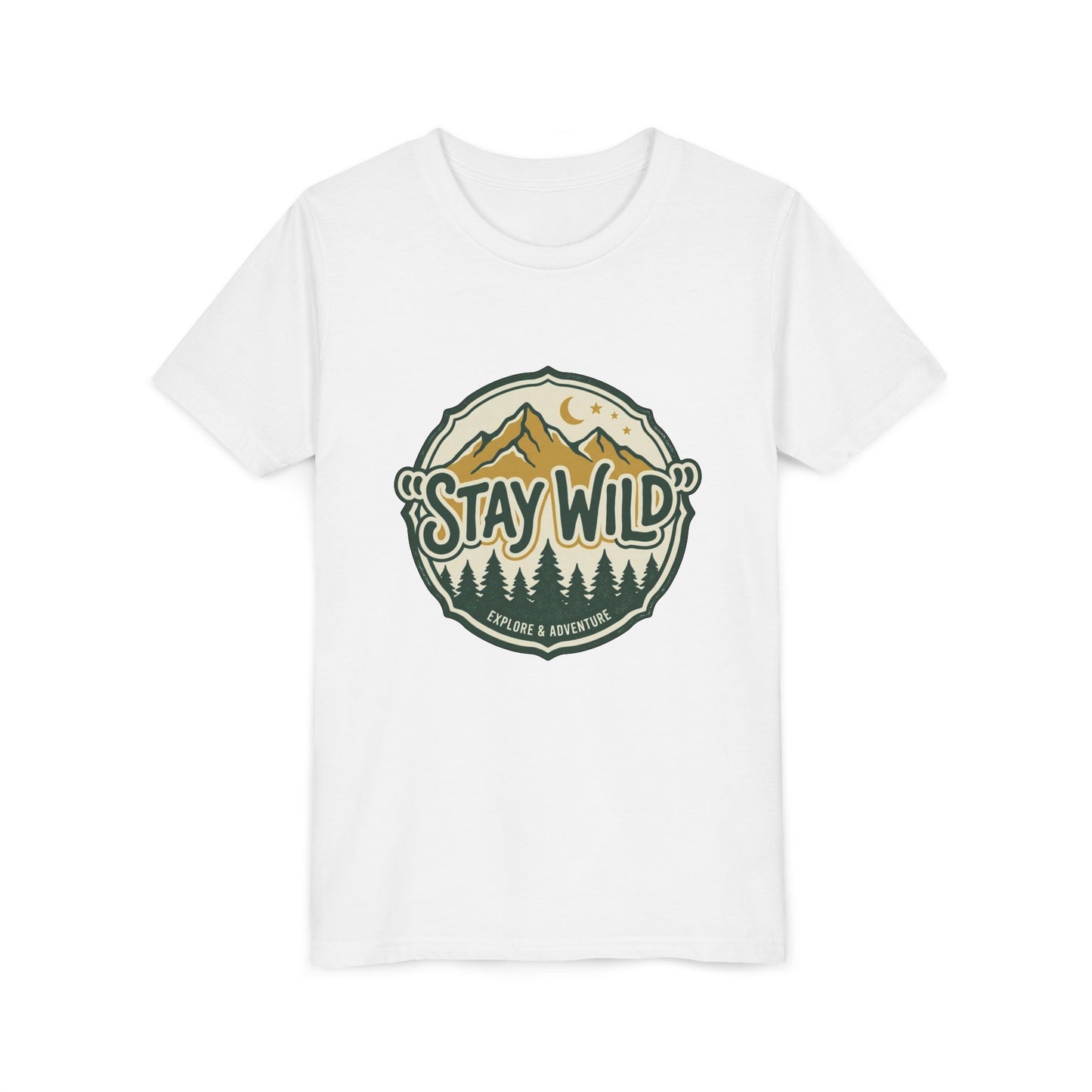 Youth Tee - "Stay Wild" Mountain Adventure Graphic