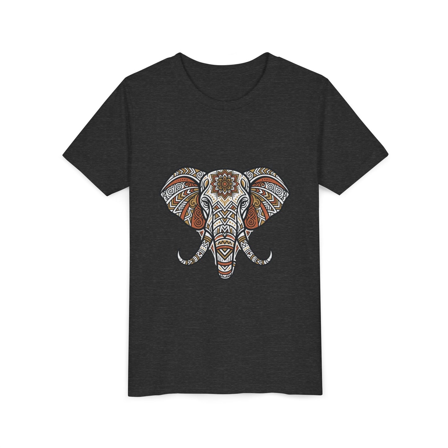 Youth Tee — Boho Tribal Elephant Graphic Tee